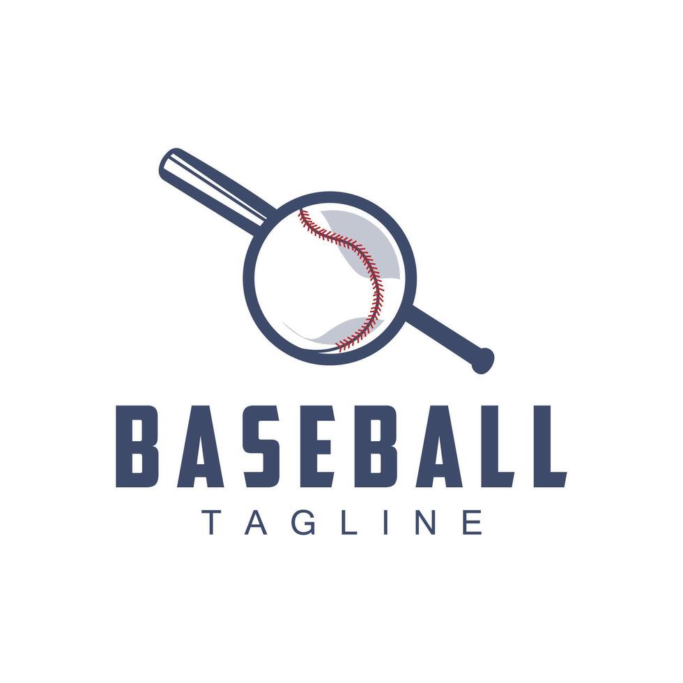 Modern vector baseball logo baseball softball sport simple bat and ball template illustration