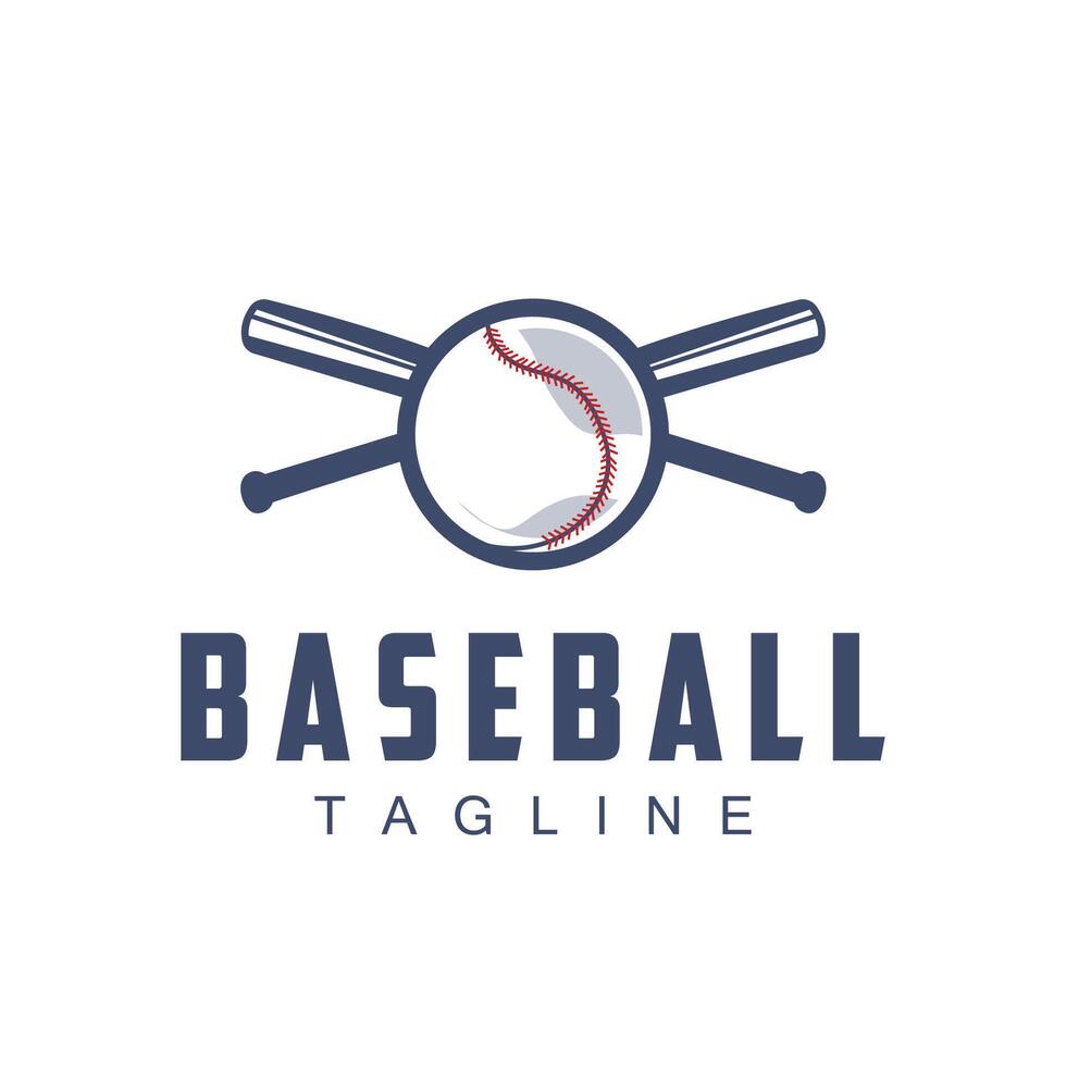Modern vector baseball logo baseball softball sport simple bat and ball template illustration