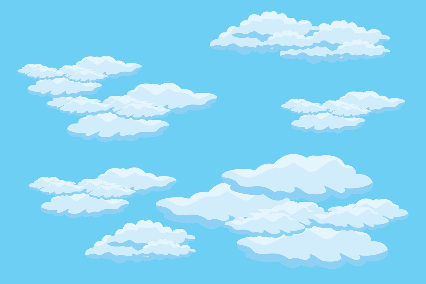 Cloud sky scene background vector simple cloud illustration template design