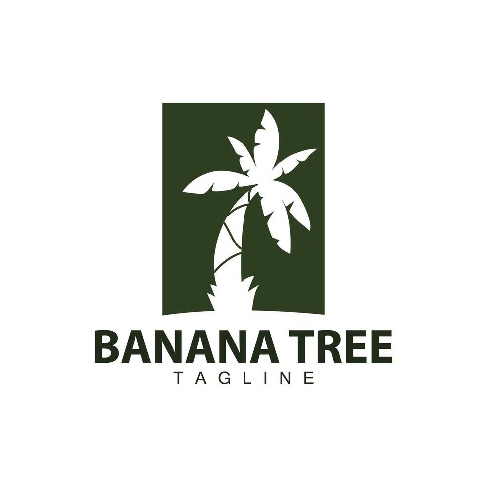 Banana Tree Logo, Fruit Tree Plant Vector, Silhouette Design, Template Illustration vector