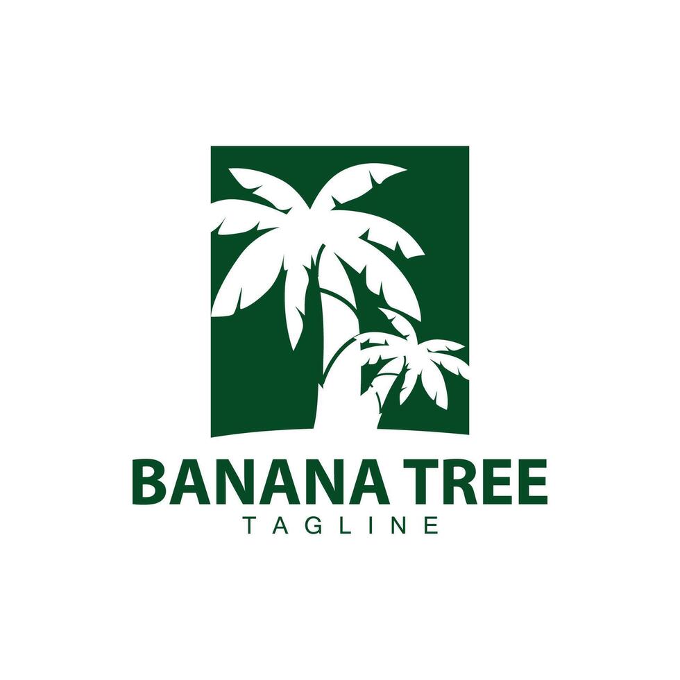 Banana Tree Logo, Fruit Tree Plant Vector, Silhouette Design, Template Illustration vector