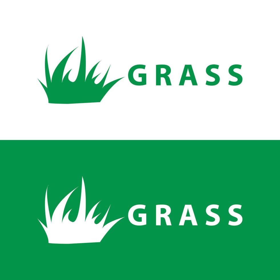 granja ilustración verde césped logo diseño sencillo natural césped vector modelo