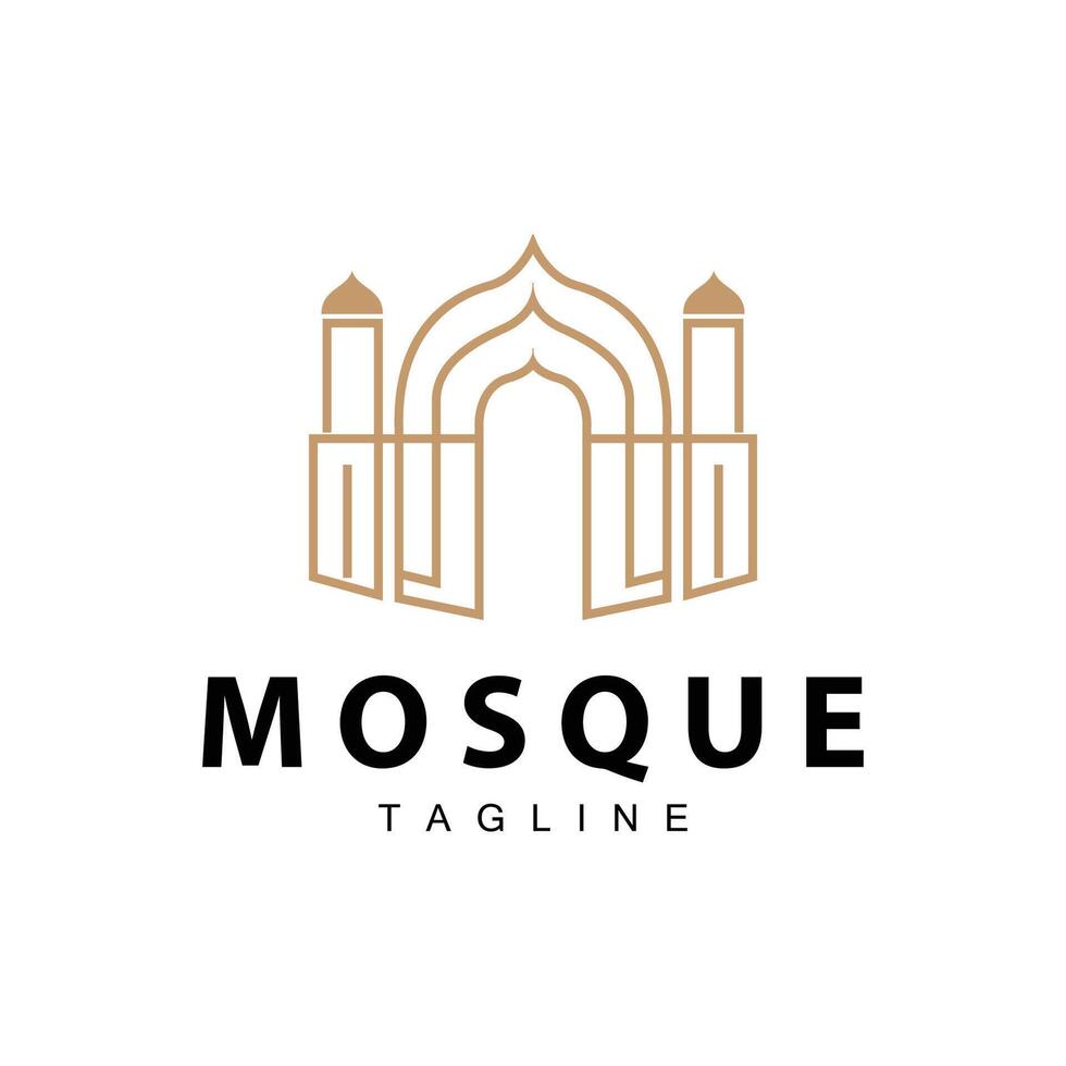 Black silhouette design of Islamic place of worship simple modern minimalist mosque logo template vector