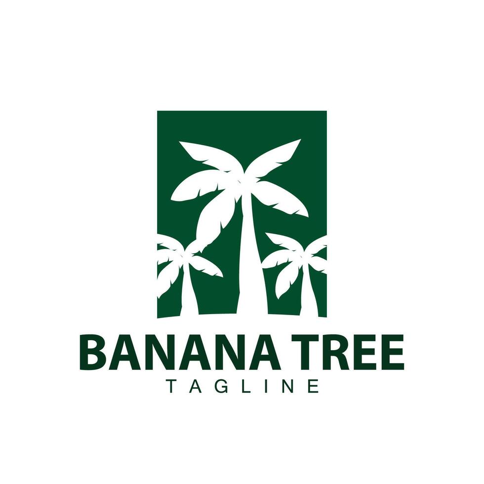 Banana Tree Logo, Fruit Tree Plant Vector, Silhouette Design, Template Illustration vector
