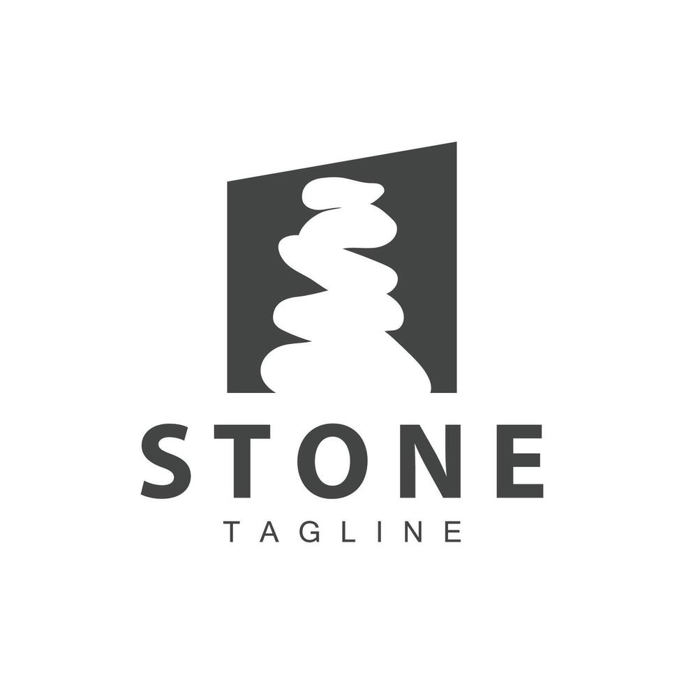 Stone Vector Logo, Stone Design Balance Milestone Vector Templet Symbol Illustration