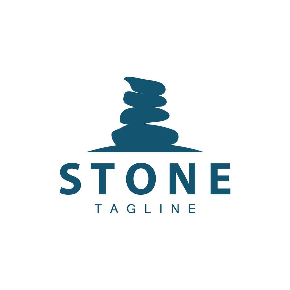 Stone Vector Logo, Stone Design Balance Milestone Vector Templet Symbol Illustration