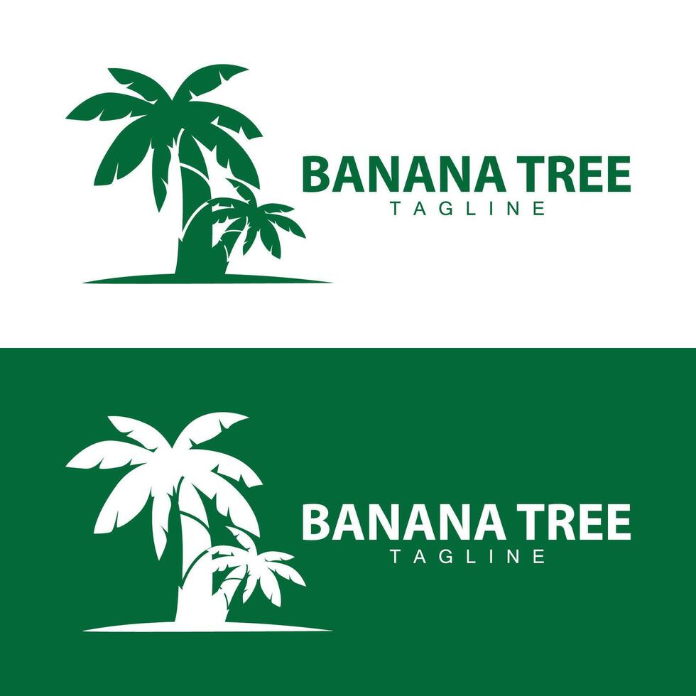 Banana Tree Logo, Fruit Tree Plant Vector, Silhouette Design, Template Illustration vector
