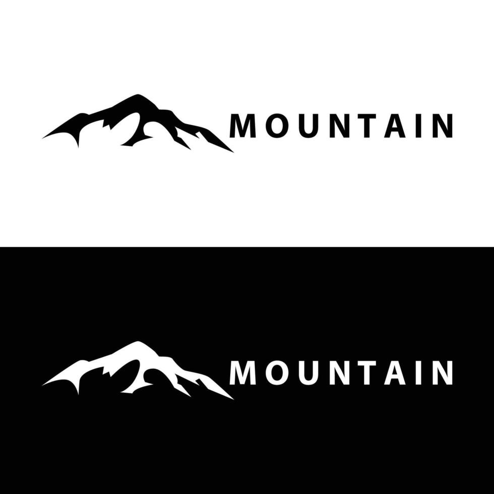 montaña logo sencillo ilustración silueta modelo vector diseño