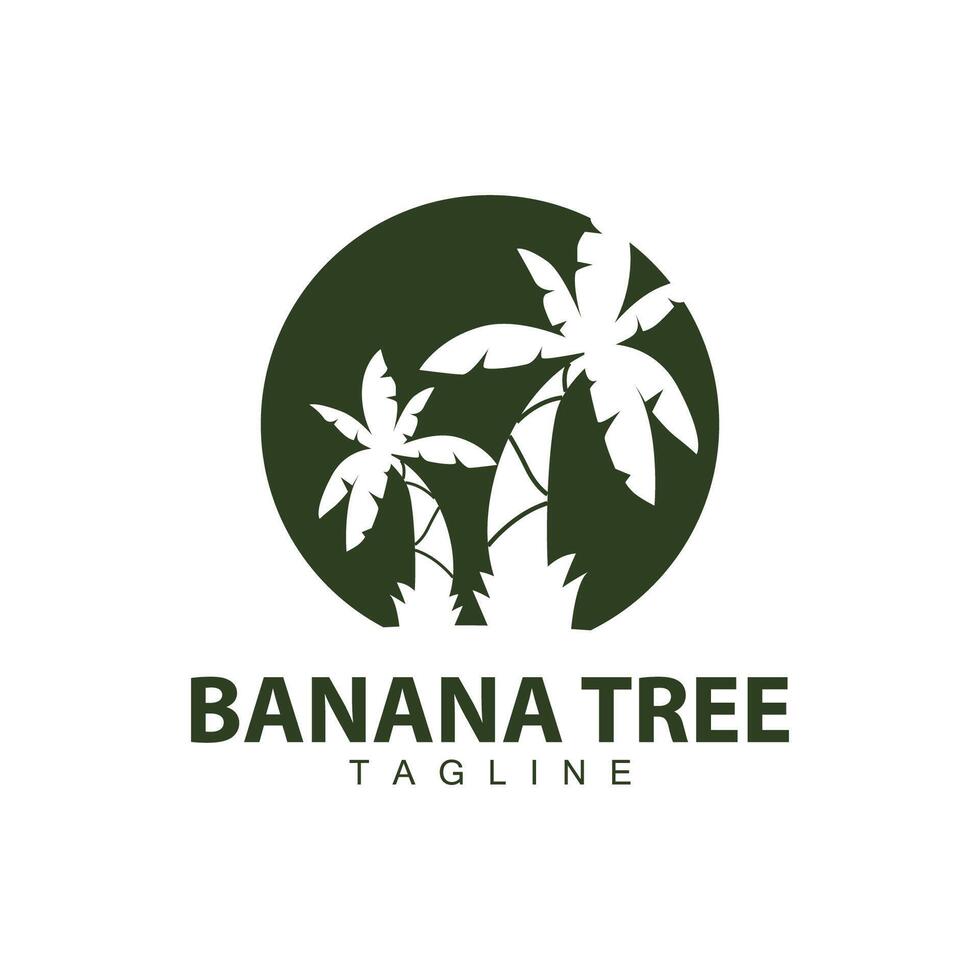 Banana Tree Logo, Fruit Tree Plant Vector, Silhouette Design, Template Illustration vector