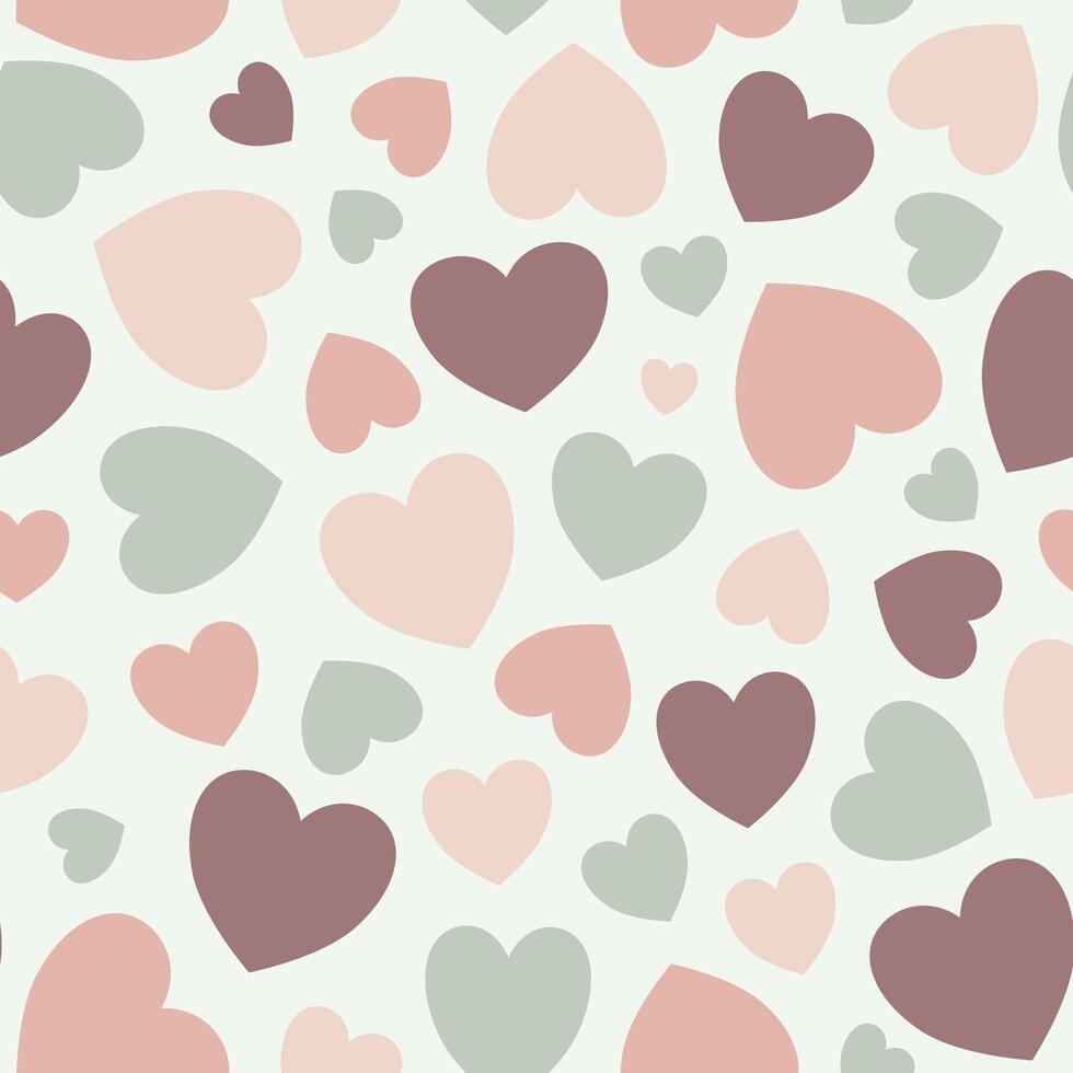 Soft Hearts seamless pattern. Abstract art print. Design for paper, covers, cards, fabrics, interior items and any. Vector illustration about Valentine.