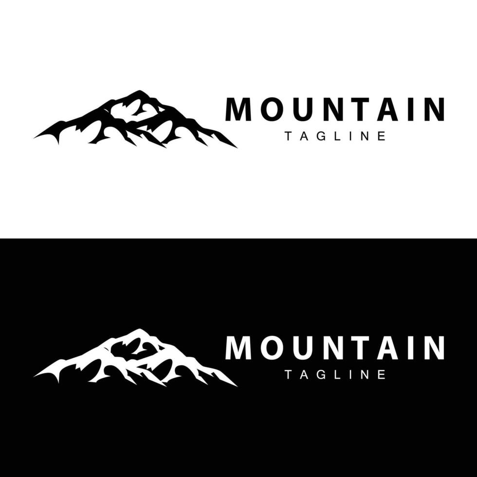 montaña logo sencillo ilustración silueta modelo vector diseño