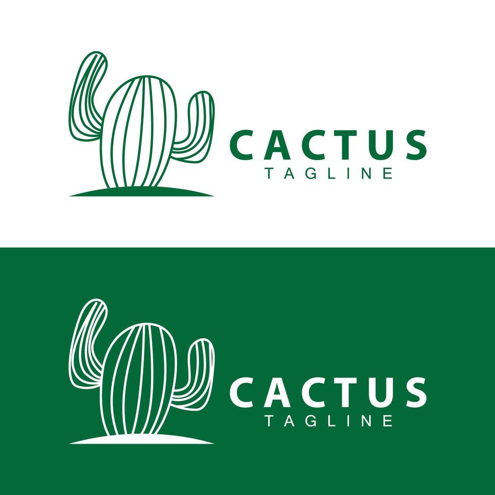 verde planta cactus logo diseño con Desierto planta símbolo ilustración vector icono modelo