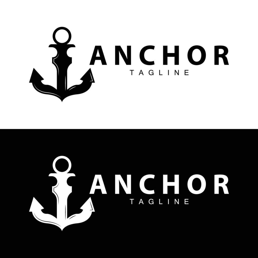 Sea ship vector icon symbol illustration simple sea anchor logo design