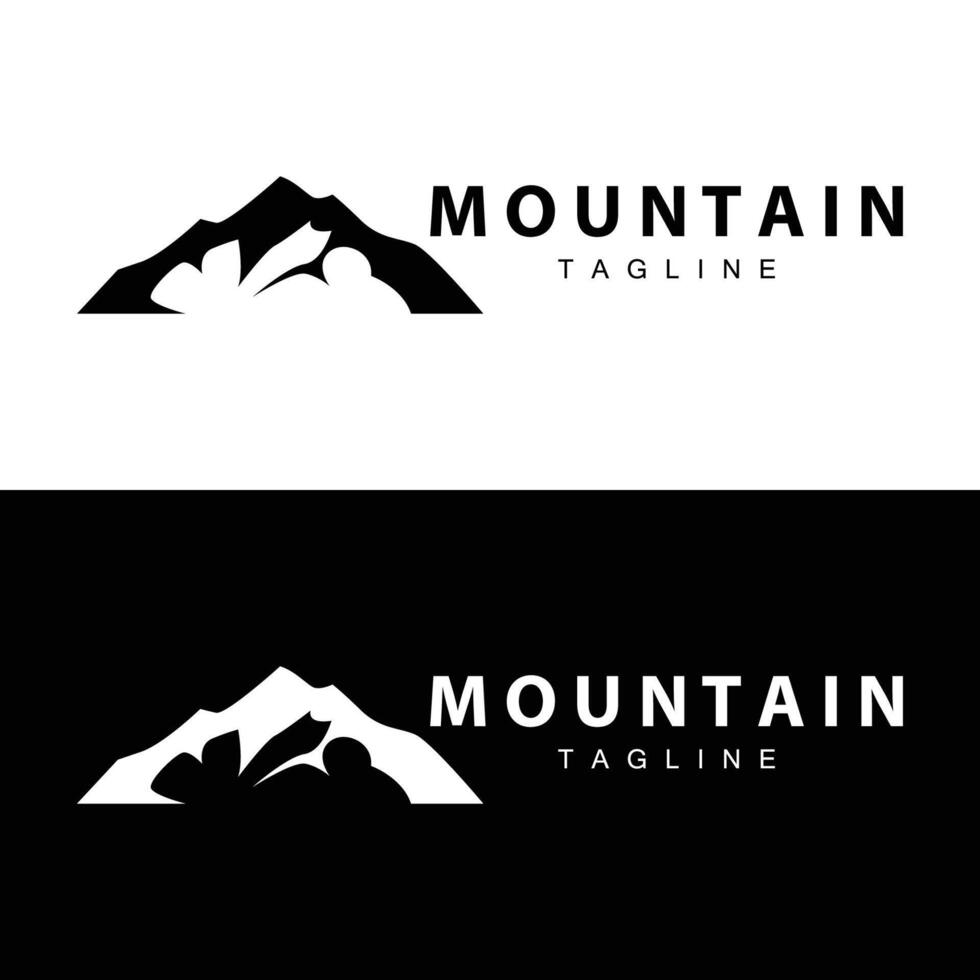 montaña logo sencillo ilustración silueta modelo vector diseño