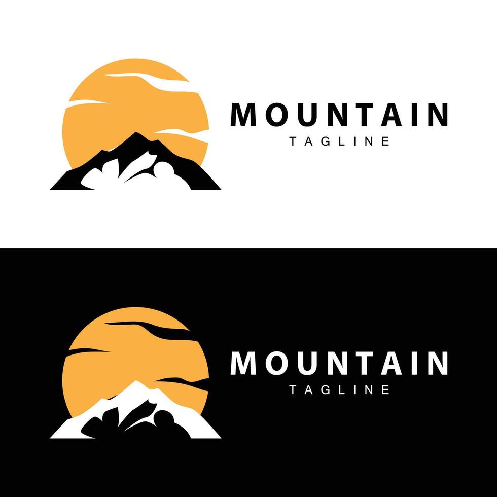 montaña logo sencillo ilustración silueta modelo vector diseño