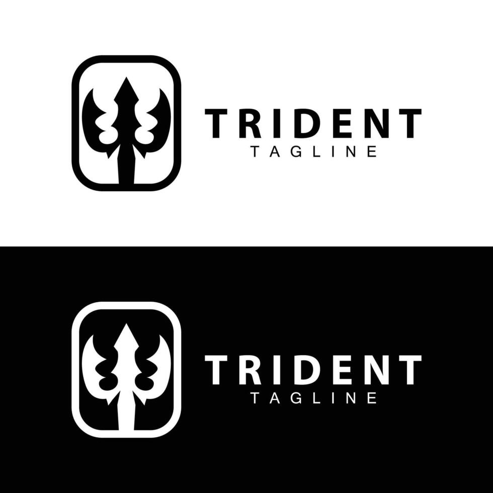Trident logo design spear weapon vector sea king poseidon neptune symbol template
