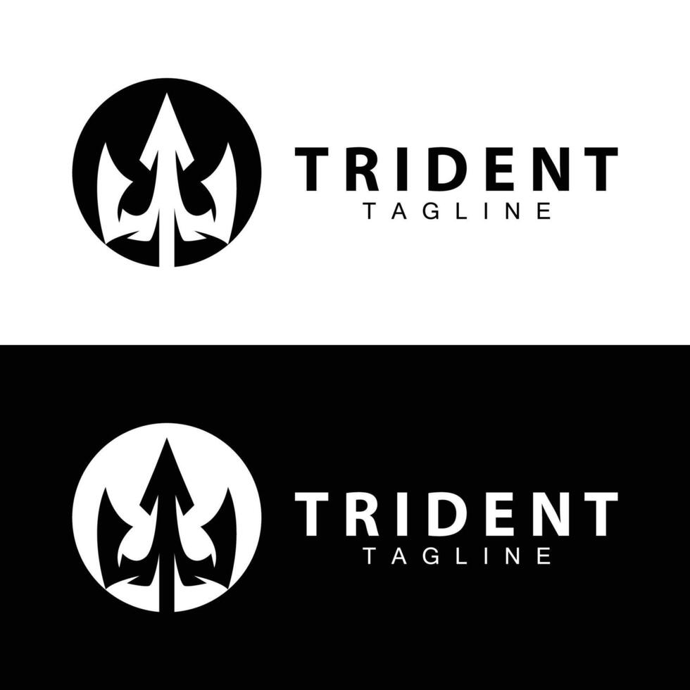 Trident logo design spear weapon vector sea king poseidon neptune symbol template