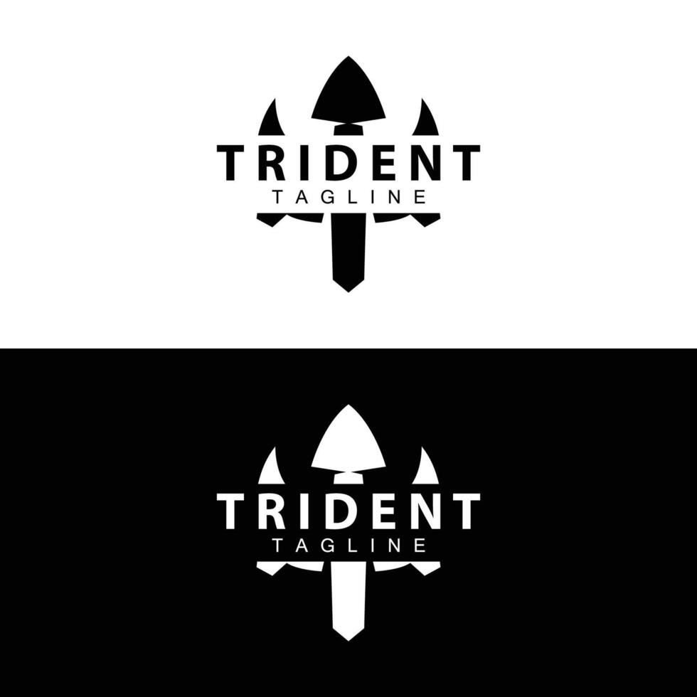 Trident logo design spear weapon vector sea king poseidon neptune symbol template