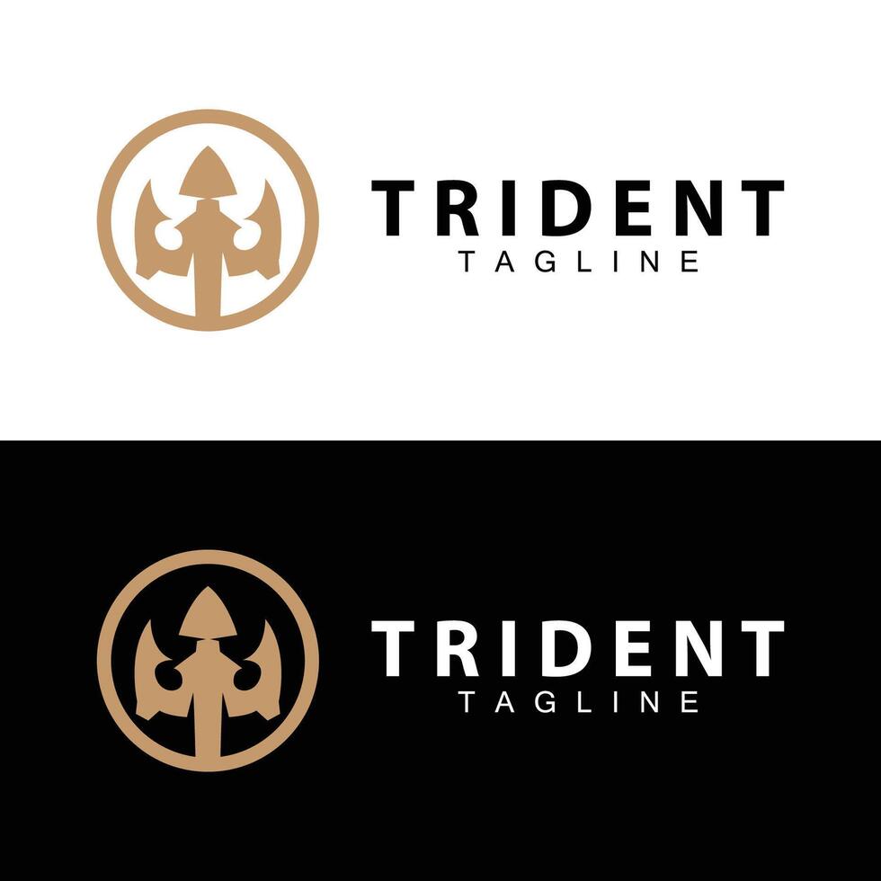 Trident logo design spear weapon vector sea king poseidon neptune symbol template