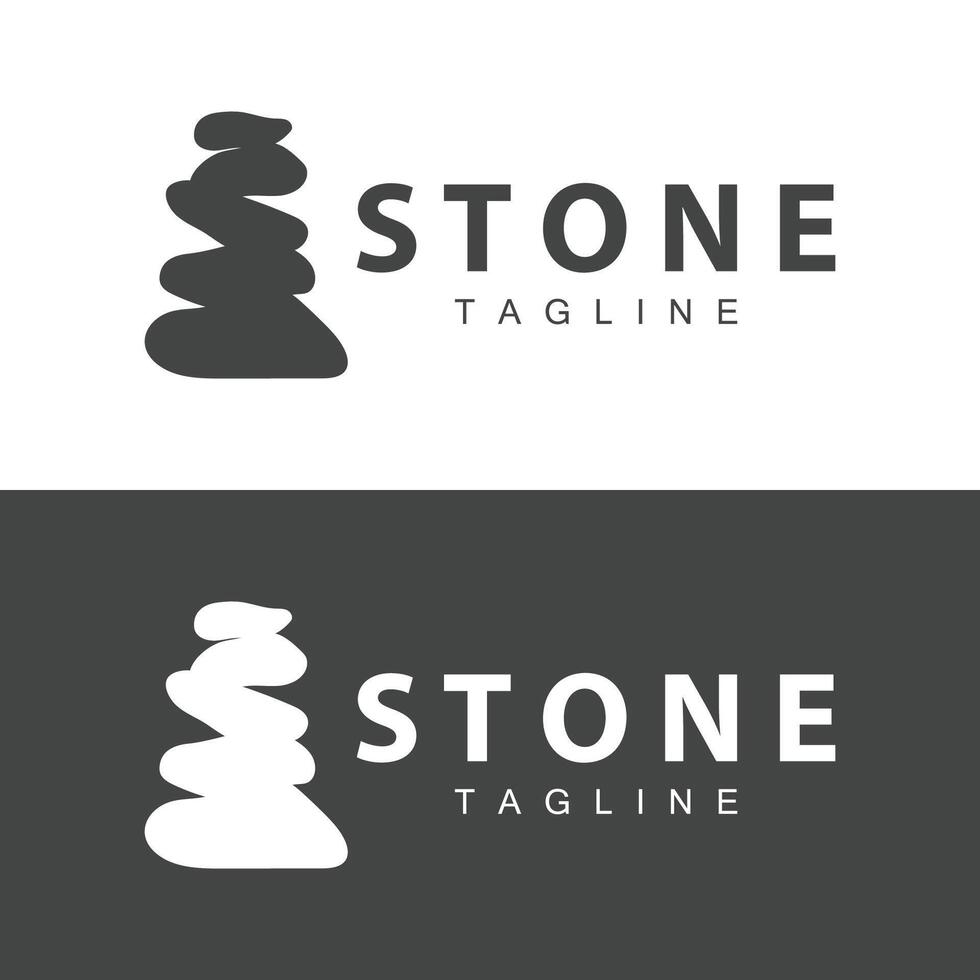 Stone Vector Logo, Stone Design Balance Milestone Vector Templet Symbol Illustration