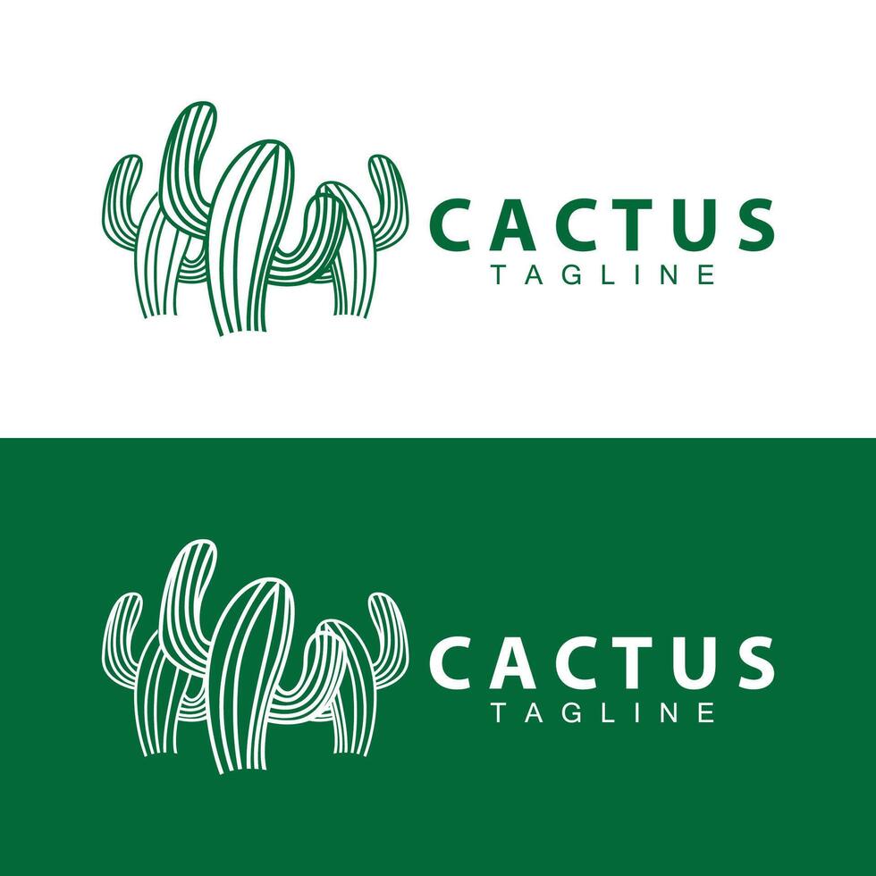 verde planta cactus logo diseño con Desierto planta símbolo ilustración vector icono modelo