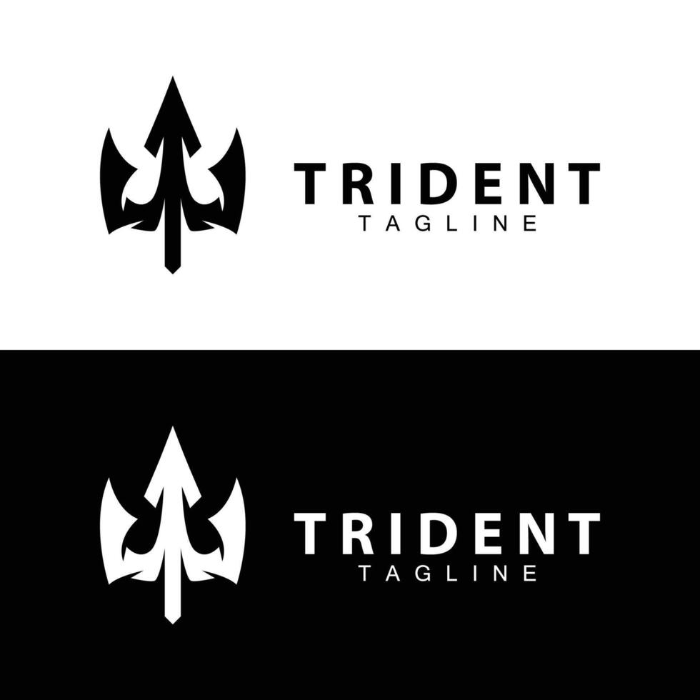 Trident logo design spear weapon vector sea king poseidon neptune symbol template