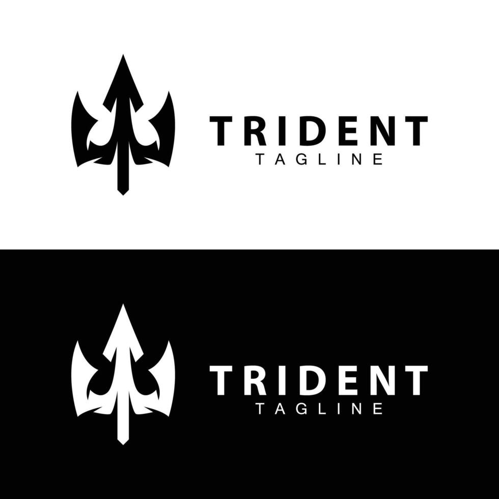 Trident logo design spear weapon vector sea king poseidon neptune symbol template