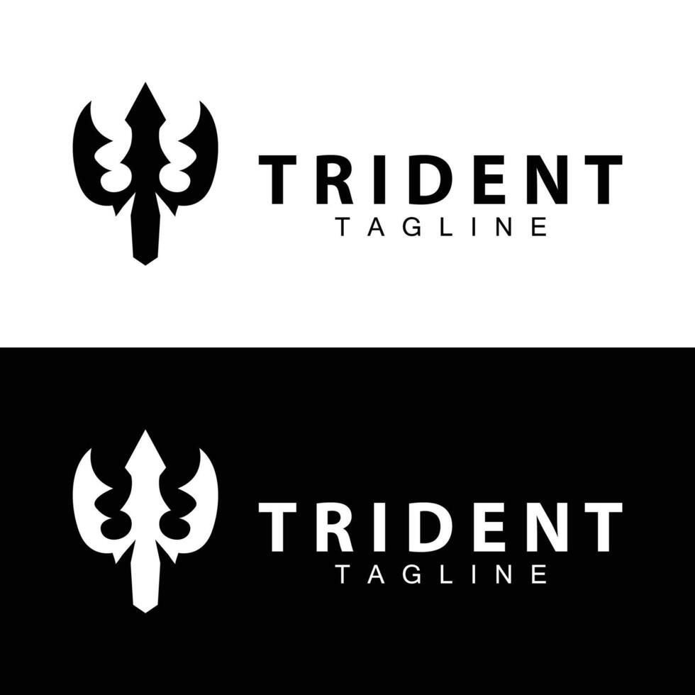 Trident logo design spear weapon vector sea king poseidon neptune symbol template