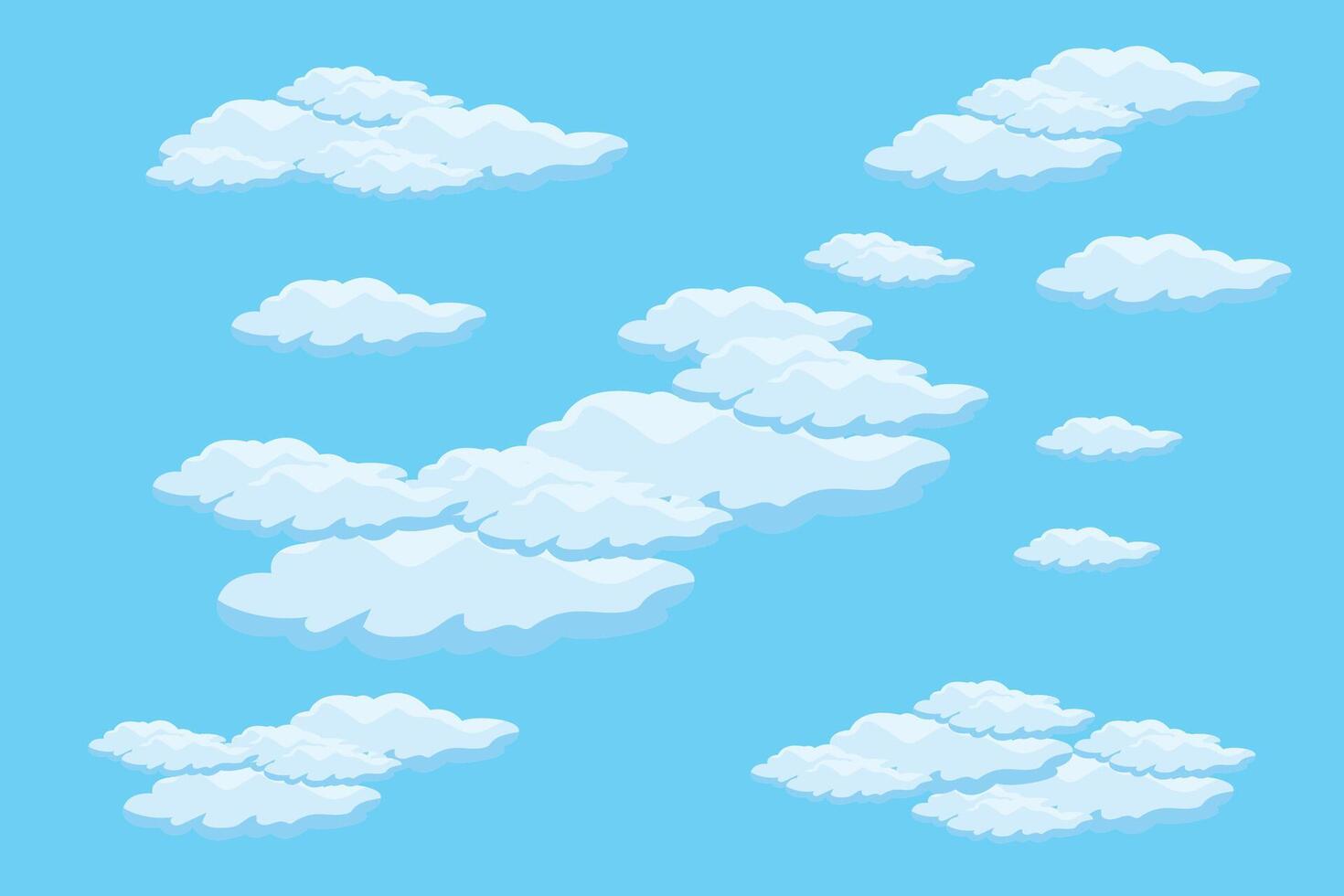 Cloud sky scene background vector simple cloud illustration template design