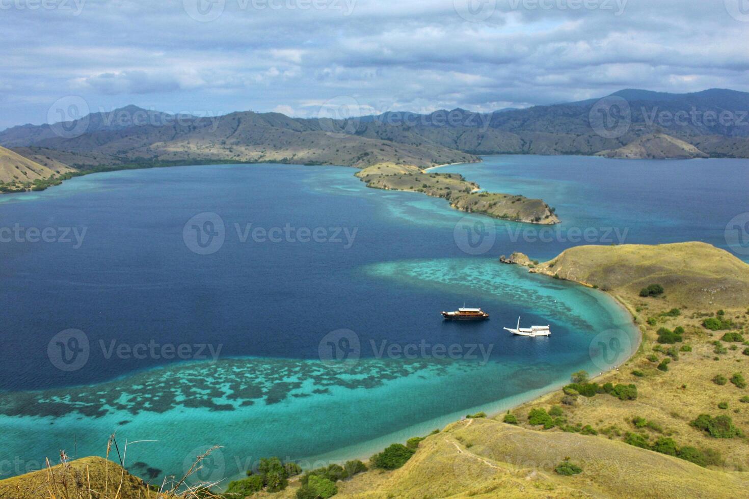 Landscape view from Komodo Island , Indonesia photo