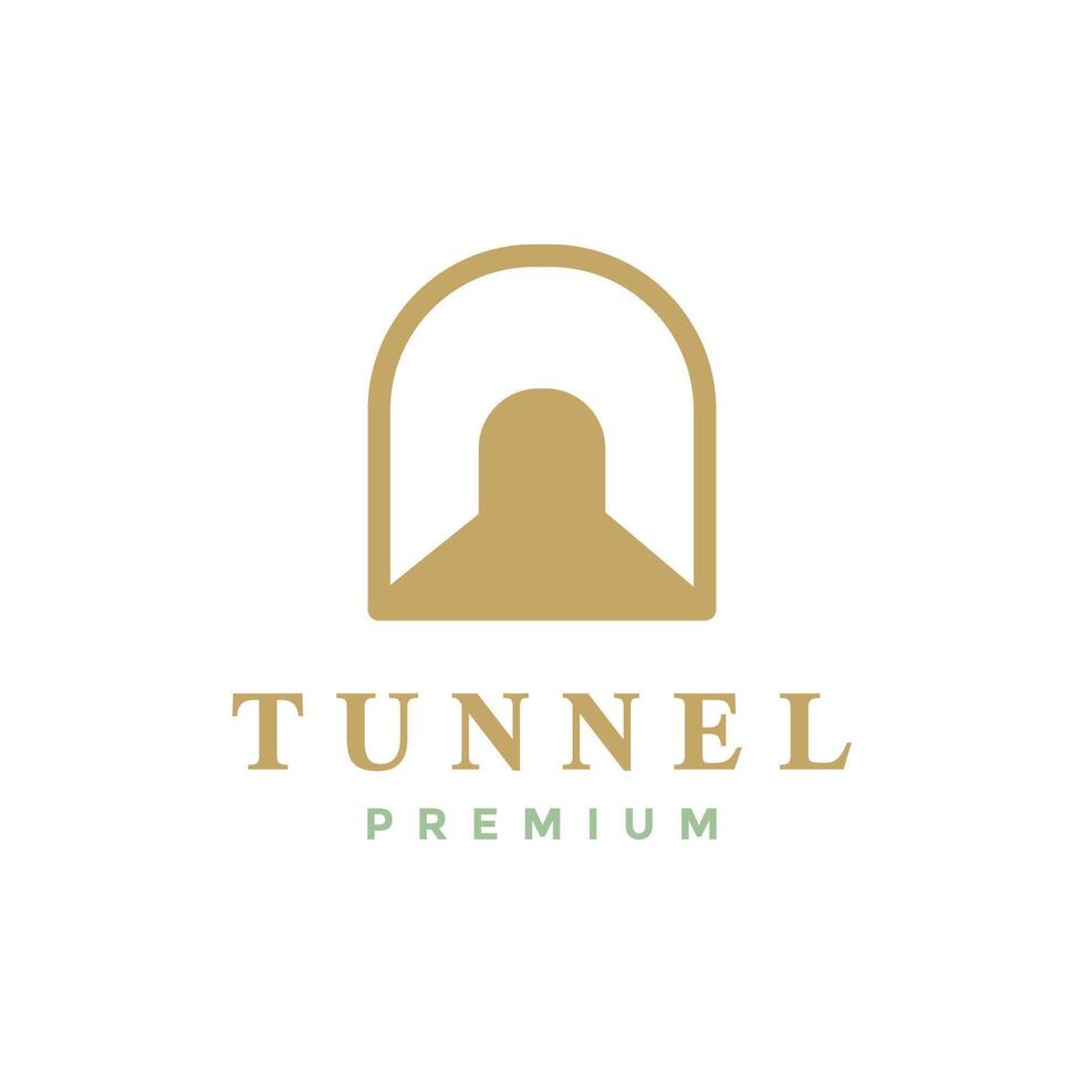 tunnel way road underground building minimal style clean logo design vector icon illustration