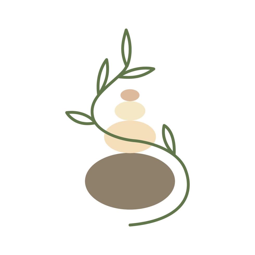 estético equilibrar Roca belleza yoga bienestar relajante vistoso logo diseño vector icono ilustración