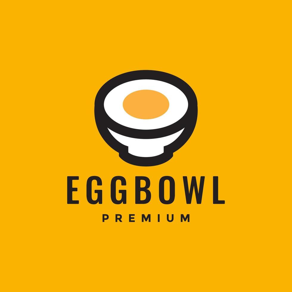 huevo soleado lado arriba cocina cuenco mínimo estilo sencillo vistoso gusto logo diseño vector icono ilustración