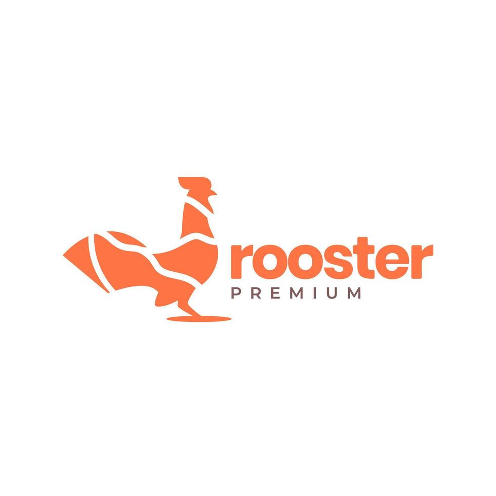 rooster chicken poultry flat style simple modern minimal clean logo design vector icon illustration