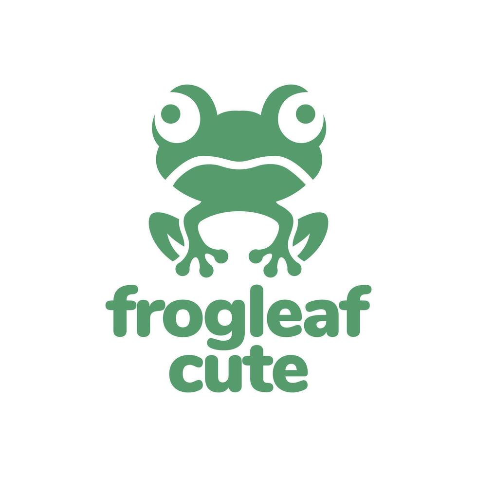 green frog amphibian mascot clean flat cartoon character cute colorful