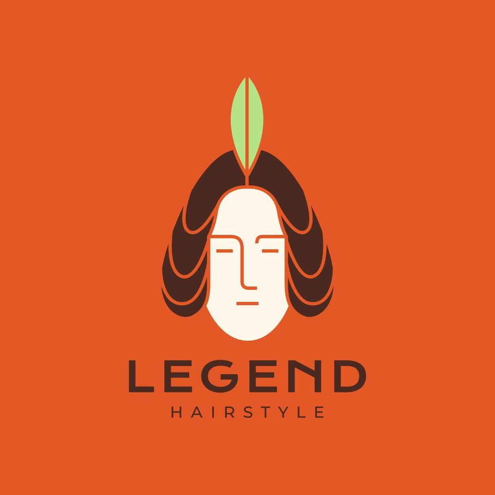 man portrait with hair judge style mascot minimal logo design vector icon illustration