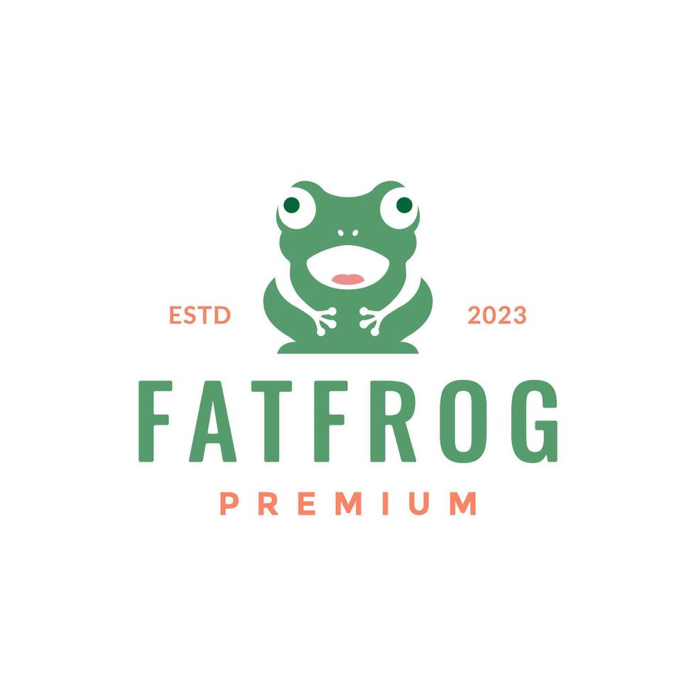 green frog amphibian mascot hipster colorful cartoon simple logo design vector icon illustration