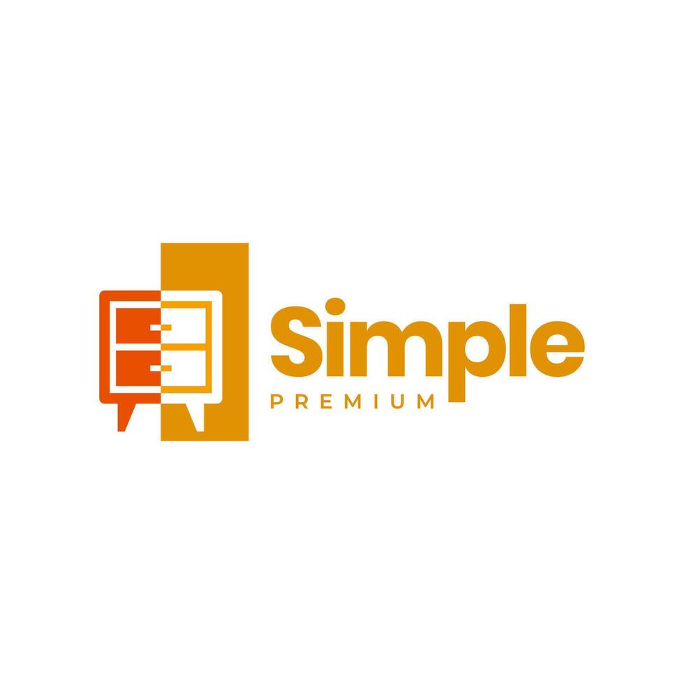 vestidor cabecera moderno minimalista limpiar sencillo mueble interior logo diseño vector icono ilustración