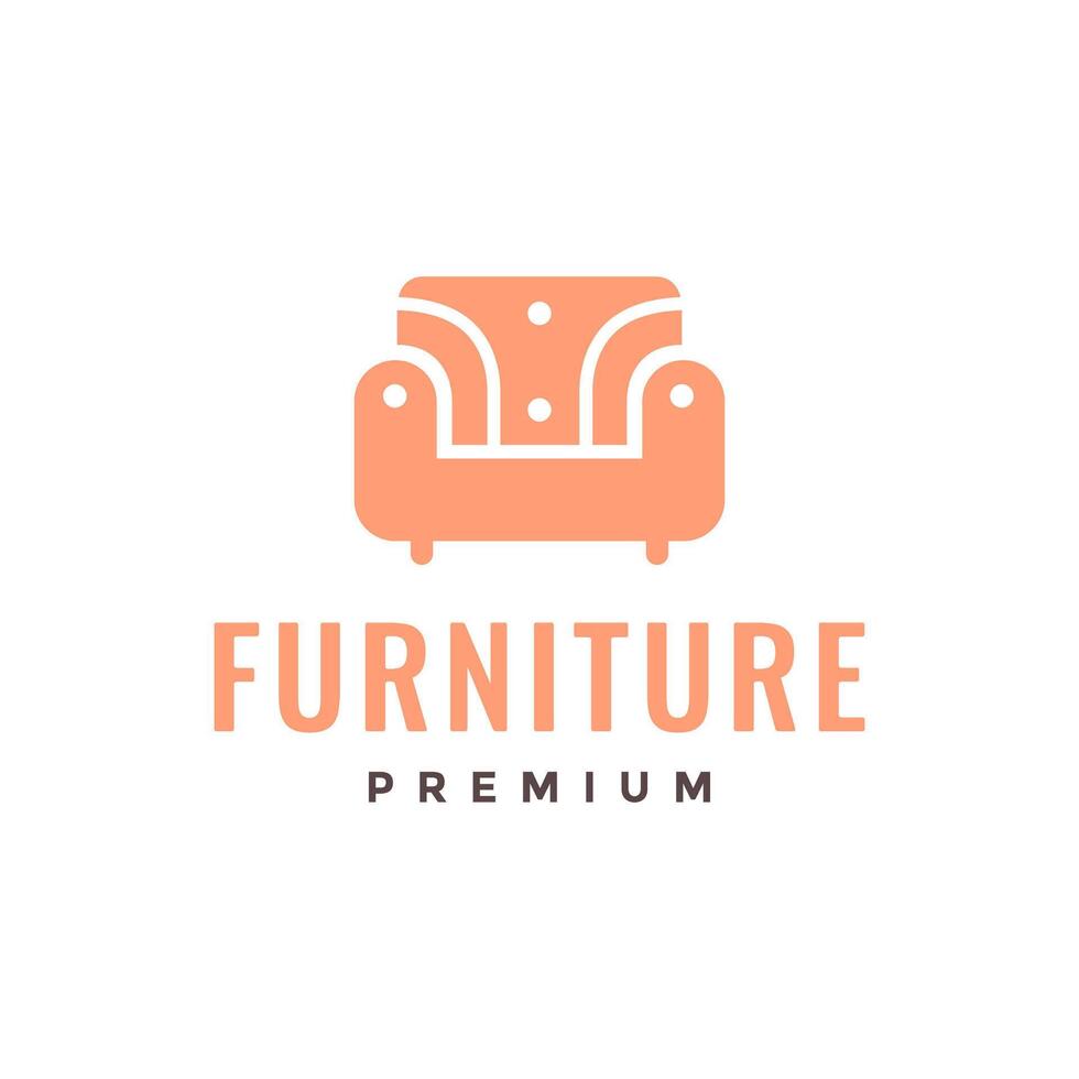 furniture armchair modern style minimalist flat logo design vector icon illustration