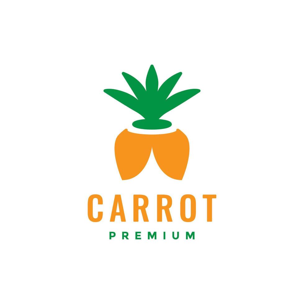 carrot vegetable fresh modern flat cooking kitchen logo design vector icon illustration