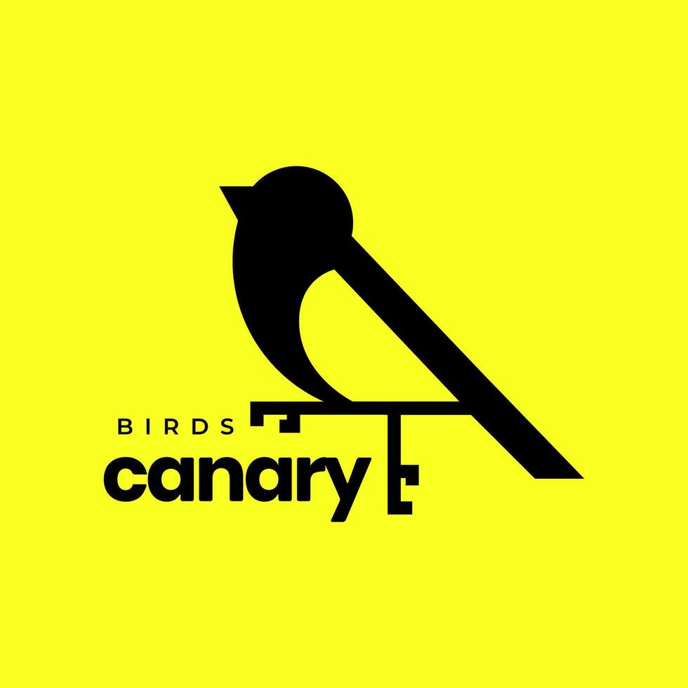 canary bird geometric modern circle rounded simple clean flat minimal mascot logo design vector icon illustration
