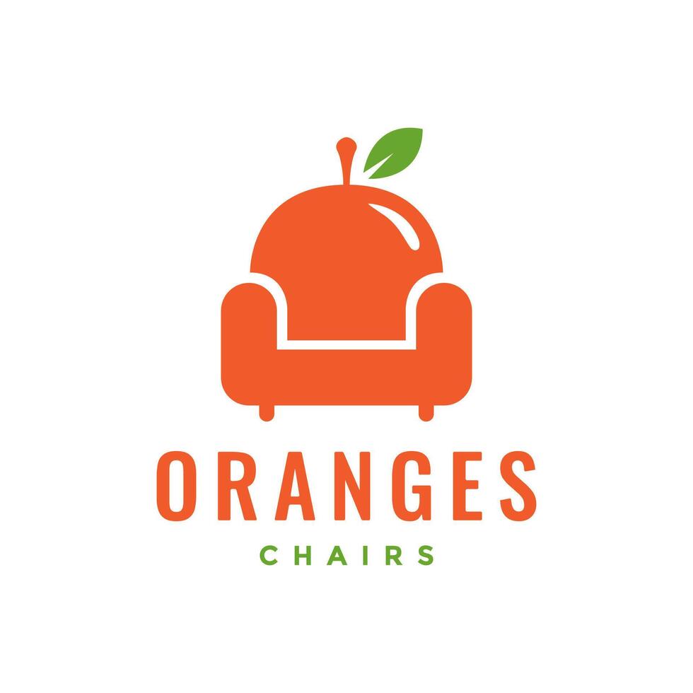 Sillón sofá Fruta Fresco innovación moderno minimalista limpiar plano logo diseño vector icono ilustración