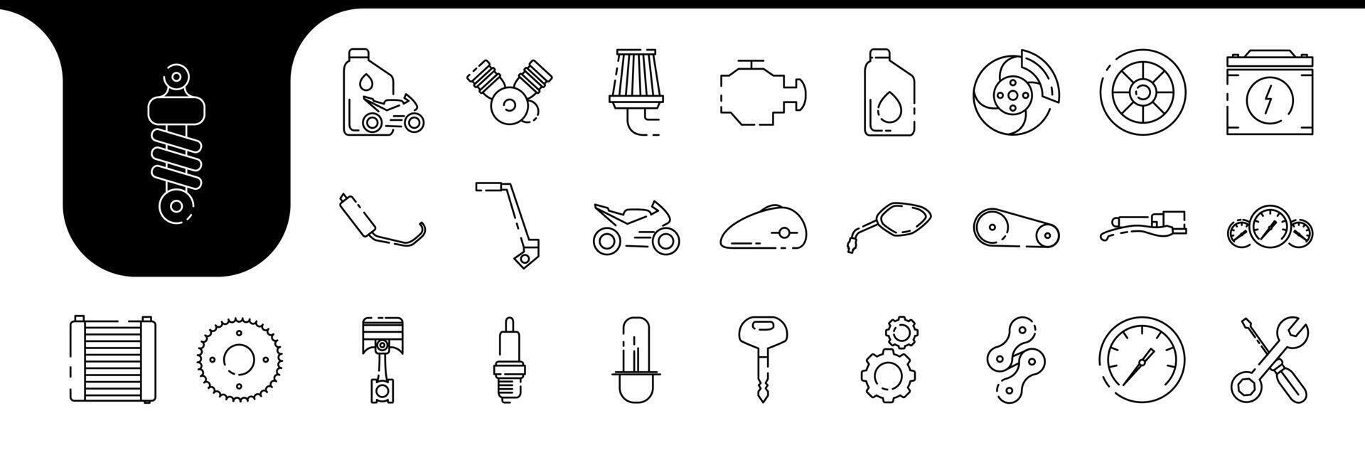 motocicleta línea mínimo icono conjunto logo diseño vector