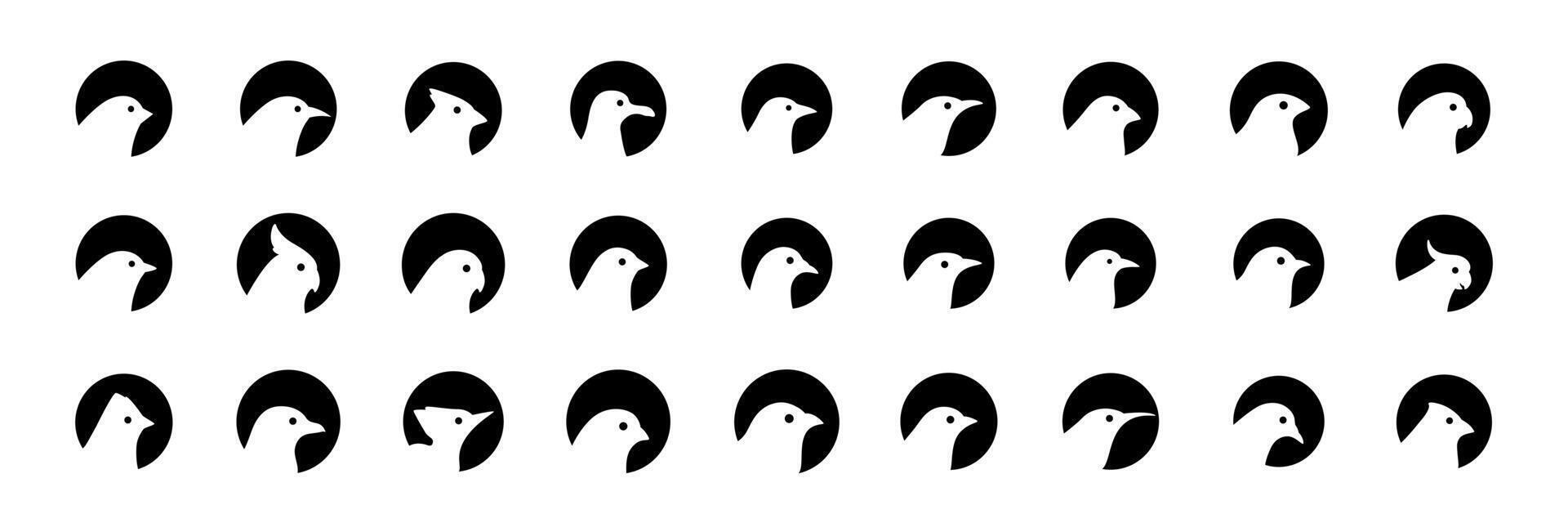 tipo de animales aves plano moderno mínimo icono conjunto colección firmar símbolo logo diseño vector ilustración