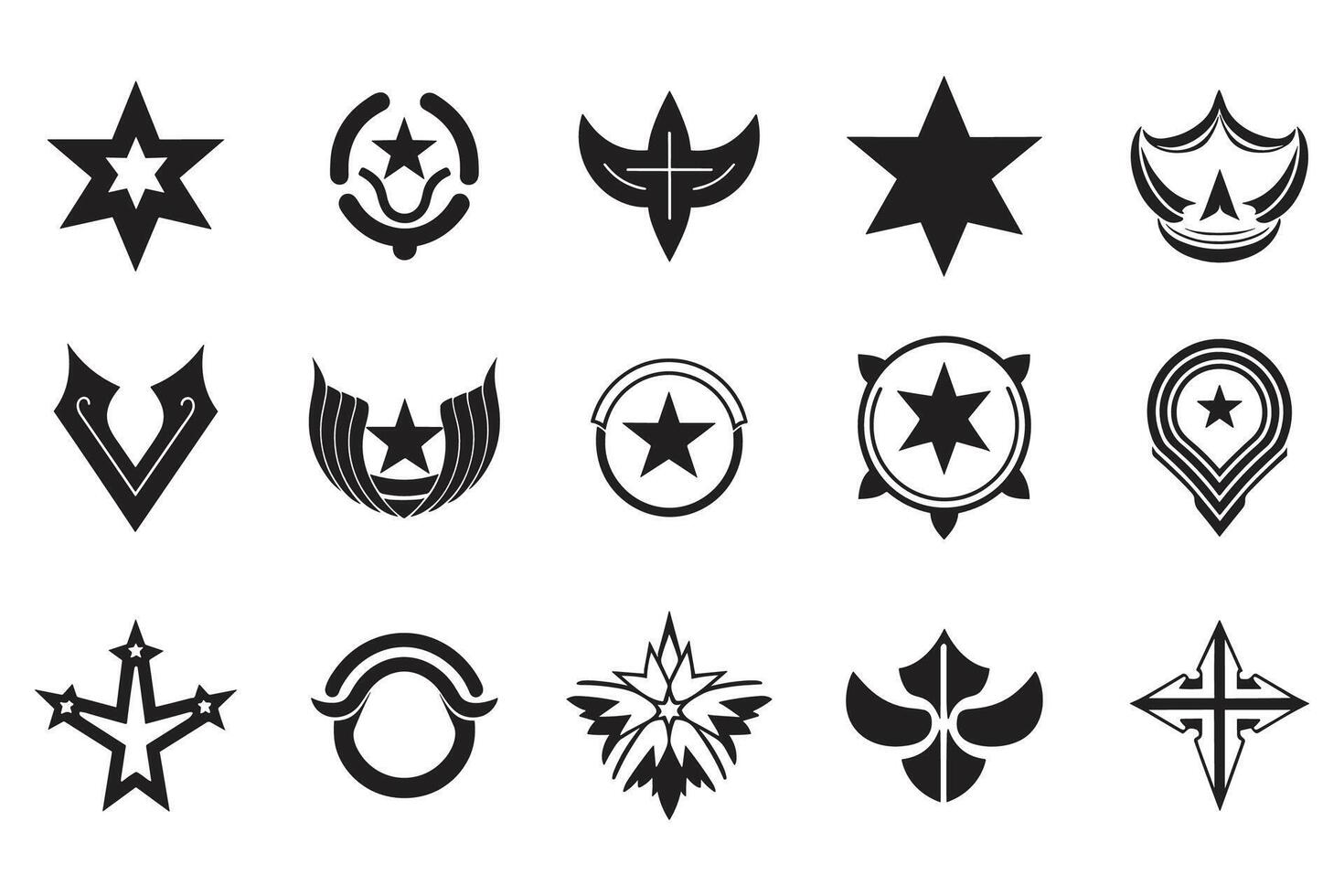 Vintage style star logo in modern minimal style vector