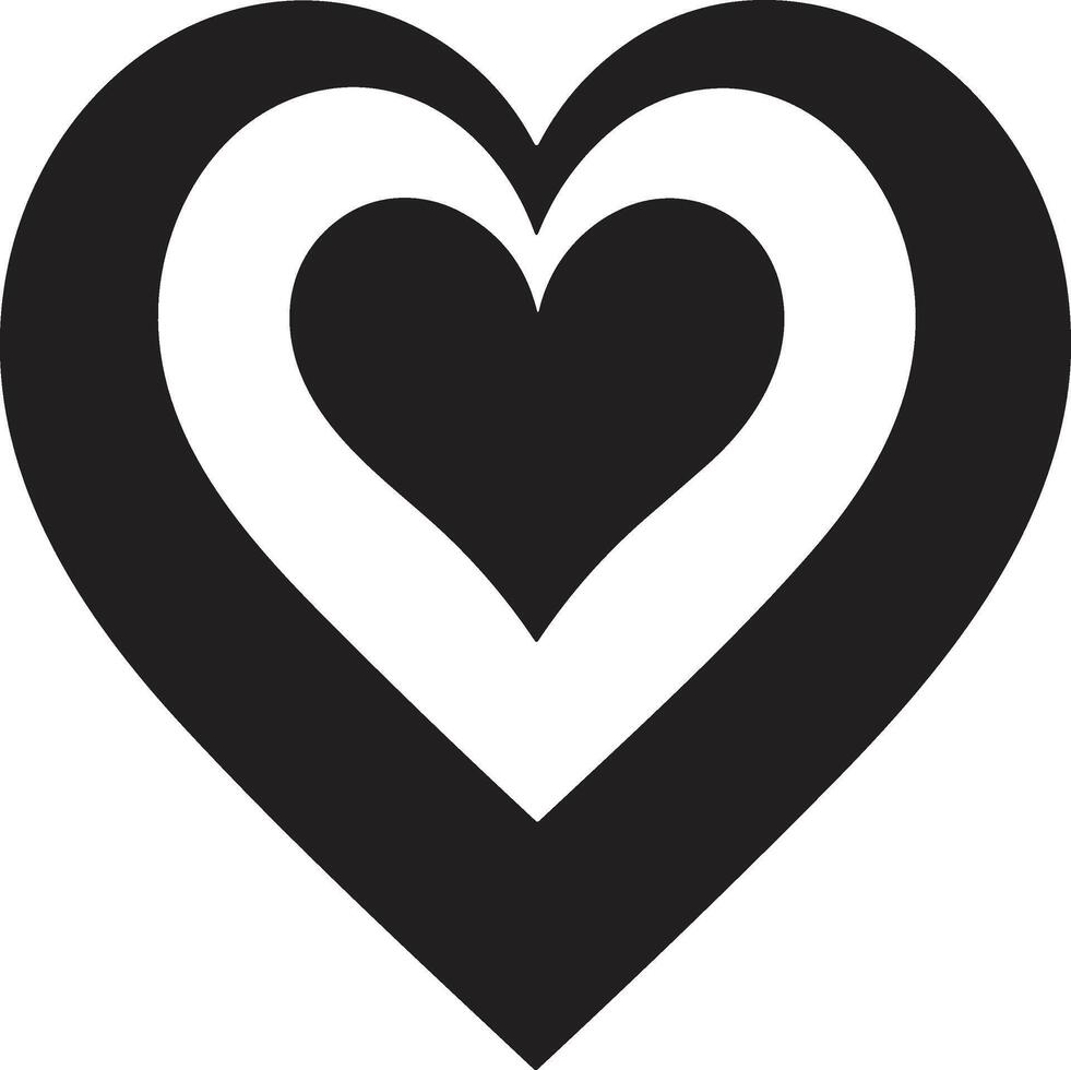 Vintage heart logo in modern minimal style vector
