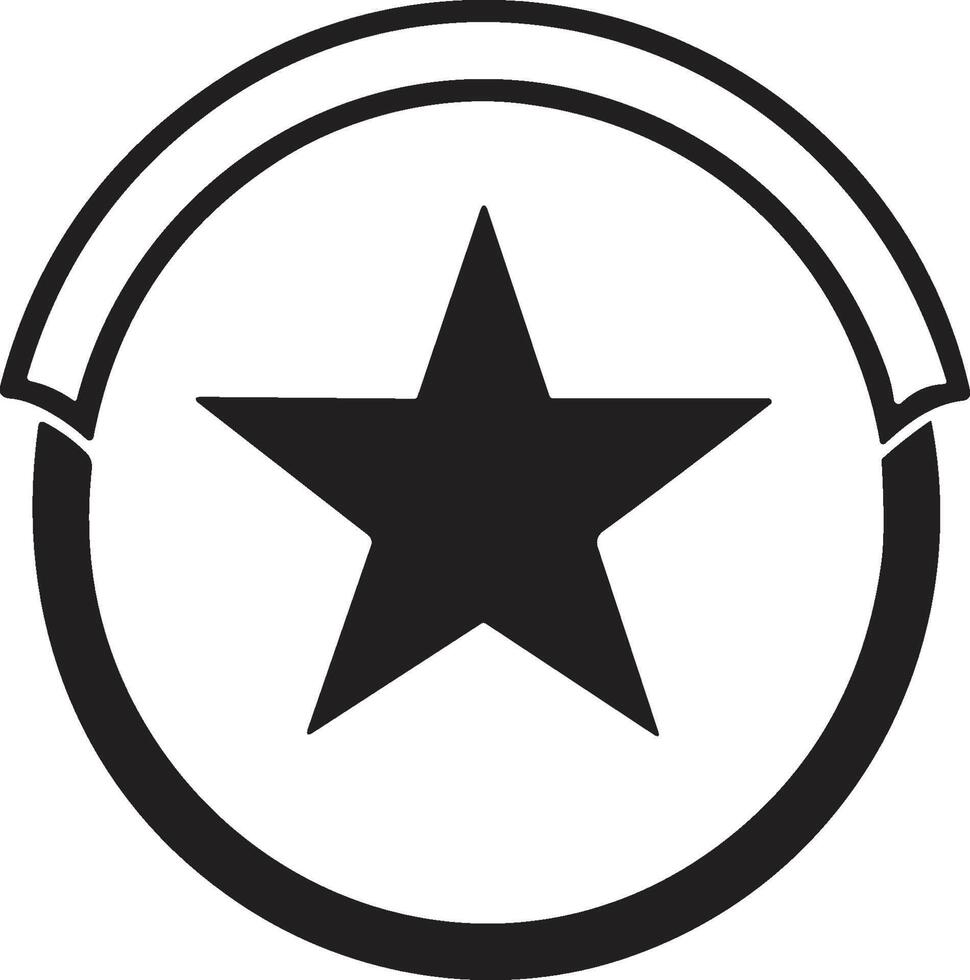 Vintage style star logo in modern minimal style vector