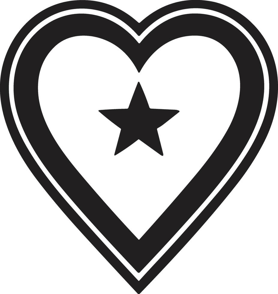Vintage heart logo in modern minimal style vector