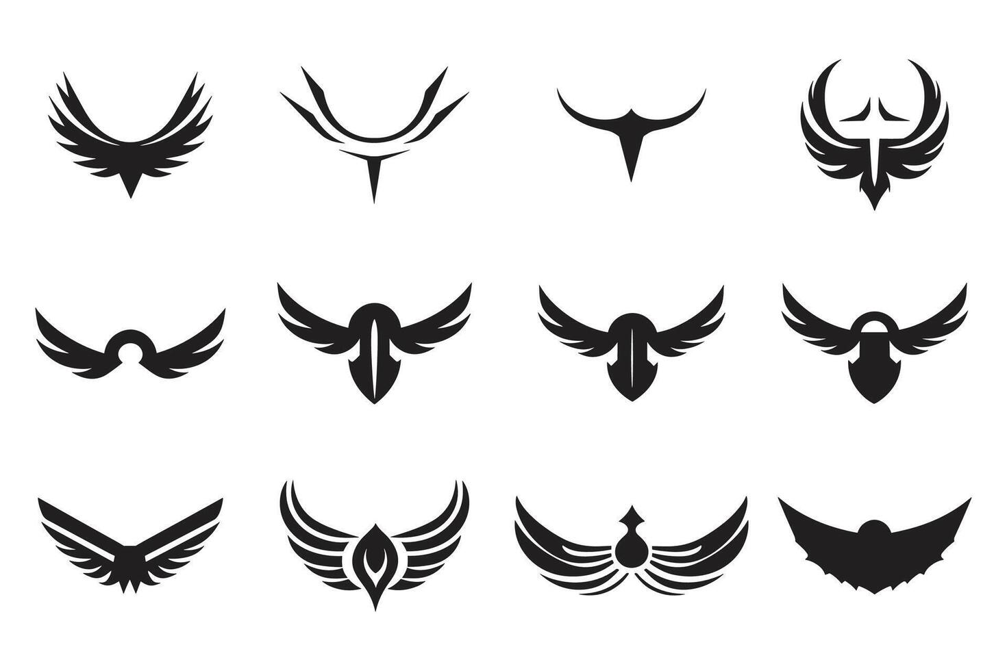 wings logo in modern minimal style vector