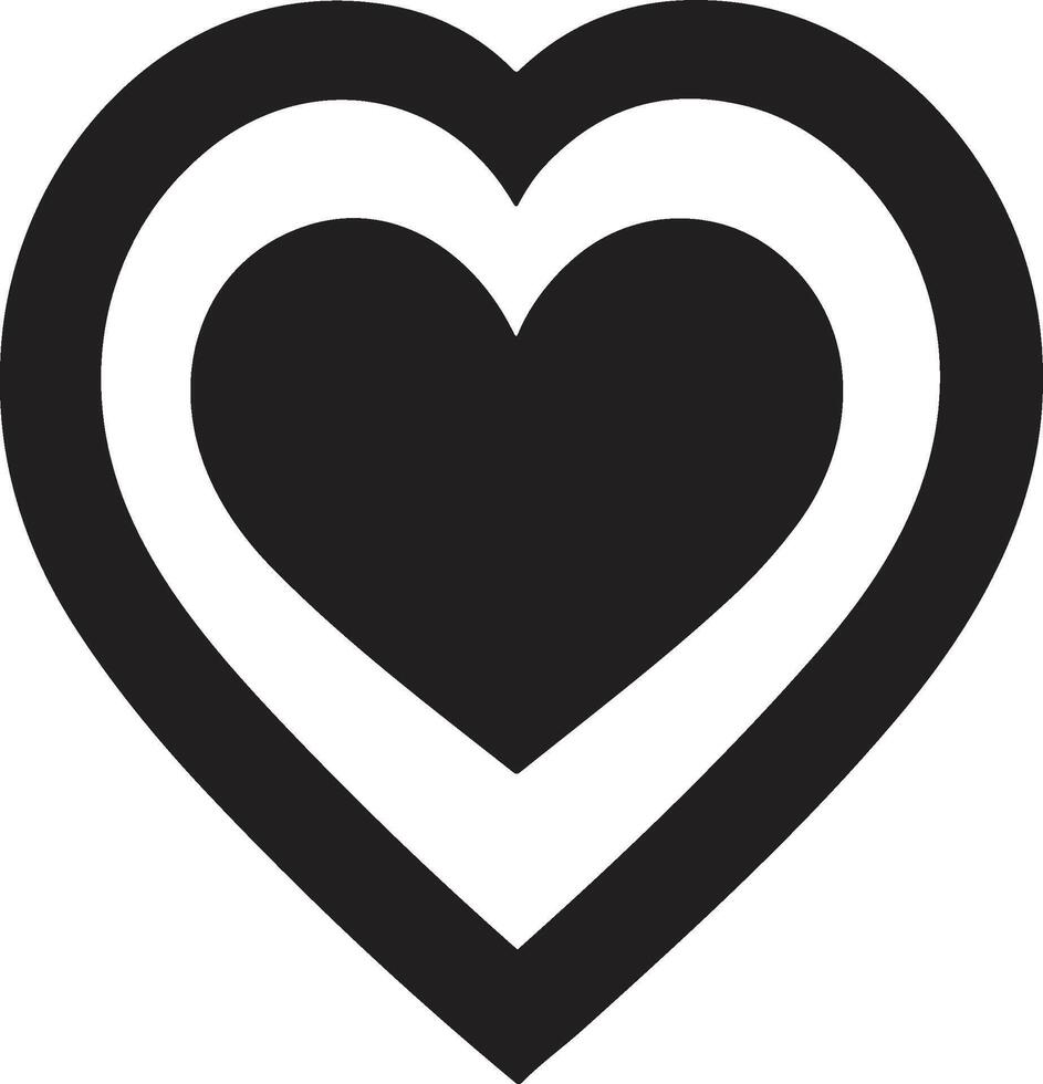 Vintage heart logo in modern minimal style vector